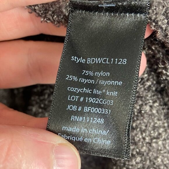 Barefoot Dreams Brown Cable Knit Fleece Cardigan Sweater Size XS Luxurious Boho‎ - Picture 7 of 12